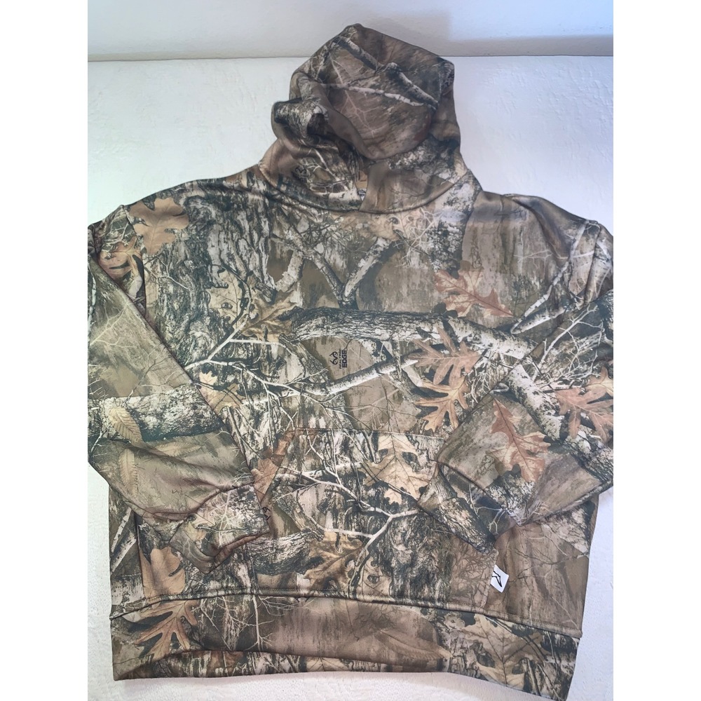 Akimbo Mens Realtree Edge Camo Hoodie Organic Cotton Boxy Streetwear Brown Large